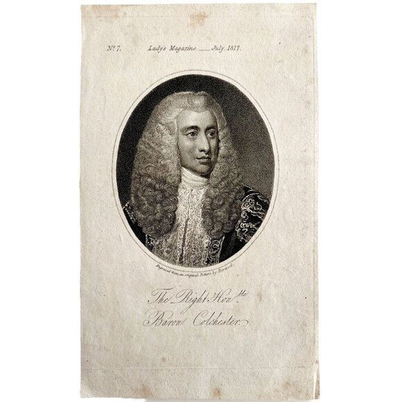 Charles Abbot Baron Colchester Engraving 1817 Georgian Regency Era Art DWEE18 - Picture 2 of 2